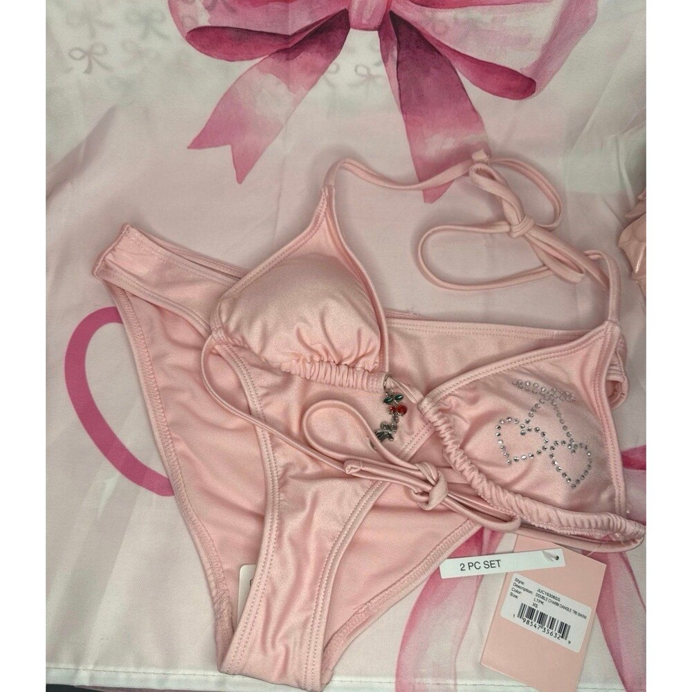 Juicy Couture Pink Cherry Bikini Swimsuit, Small